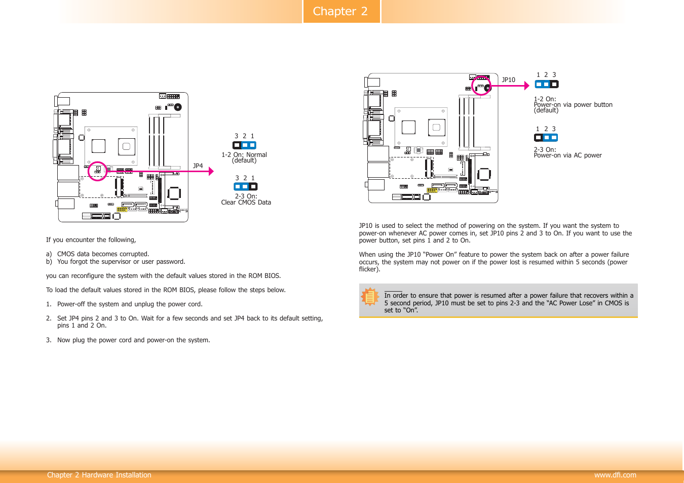 Jumper settings, Chapter 2 jumper settings | DFI CD101-N User Manual | Page 12 / 69