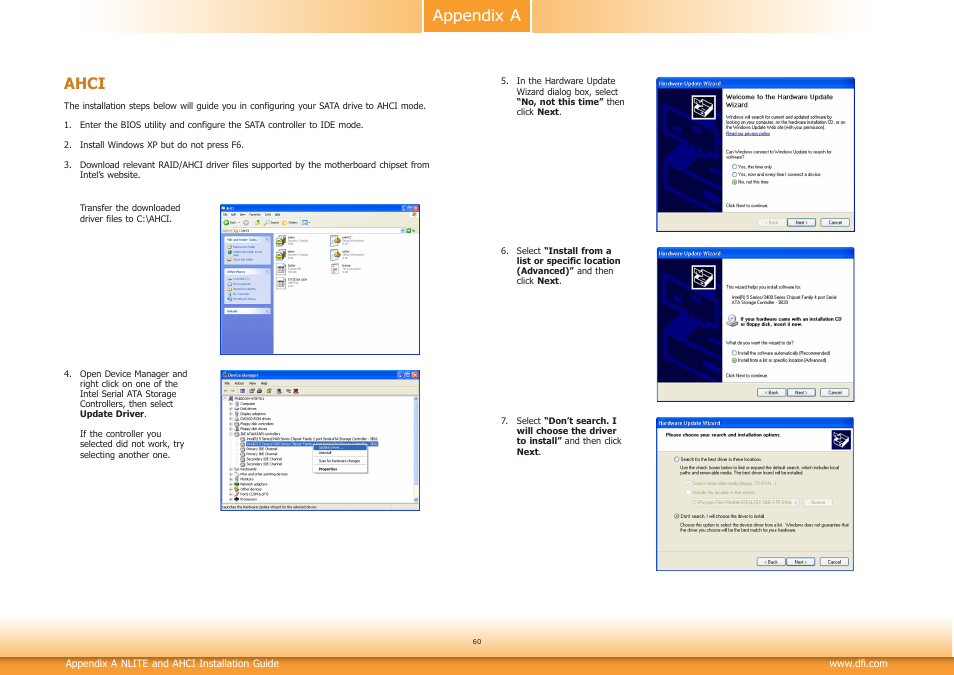 Appendix a ahci | DFI CD101-N User Manual | Page 60 / 69