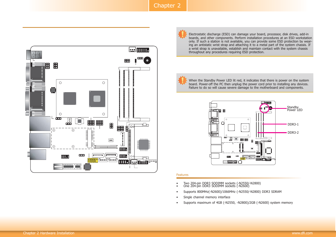 Chapter 2 - hardware installation, System board layout, System memory | Chapter 2 chapter 2 - hardware installation, Board layout, Chapter 2 hardware installation | DFI CD101-N User Manual | Page 9 / 69