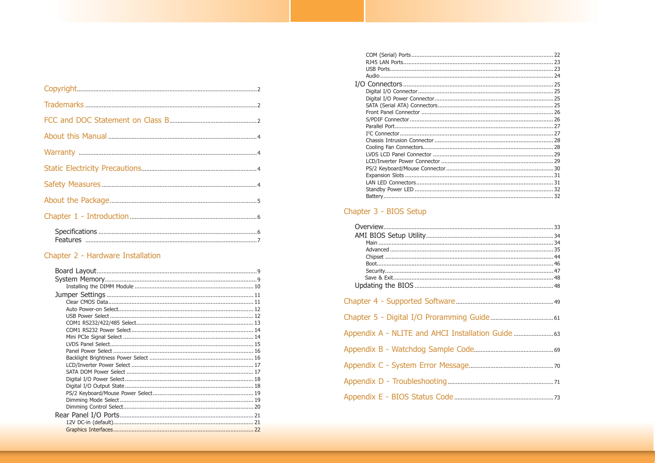 DFI CD102 Series User Manual | Page 3 / 76