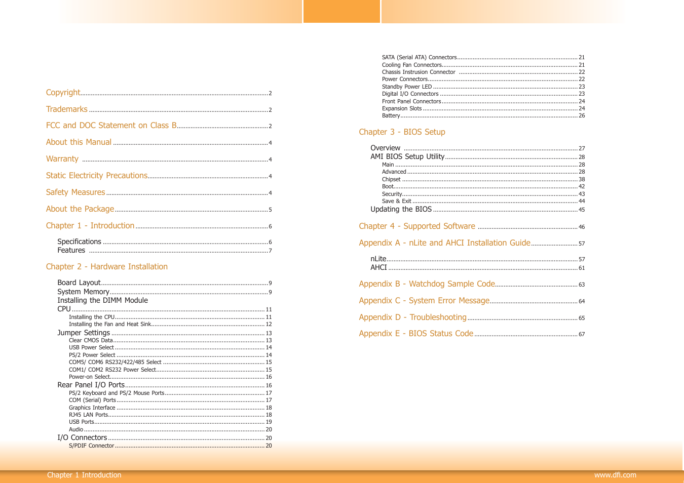 DFI CM100-C User Manual | Page 3 / 70
