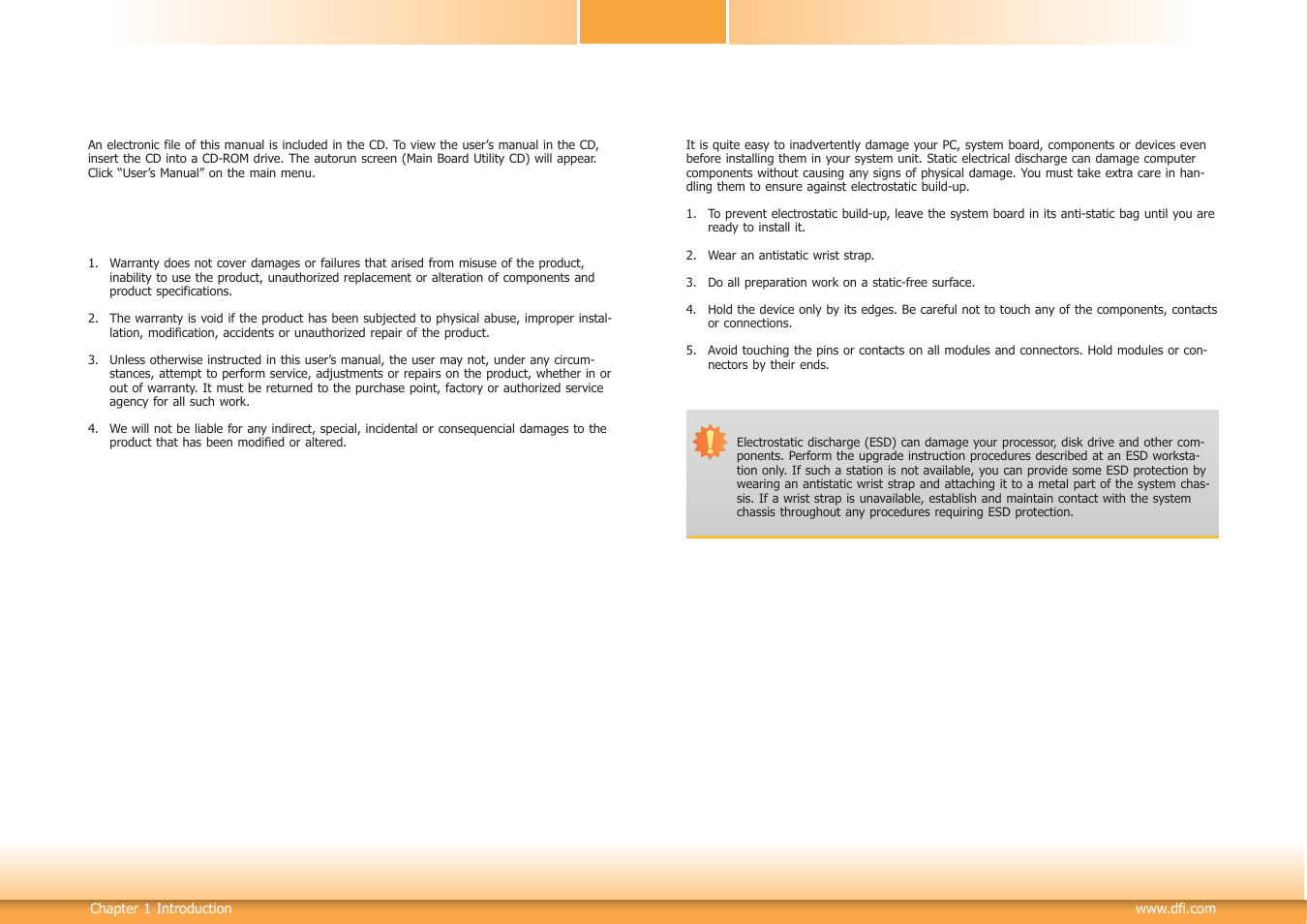 About this manual, Warranty, Static electricity precautions | Safety measures | DFI CM100-C User Manual | Page 4 / 70