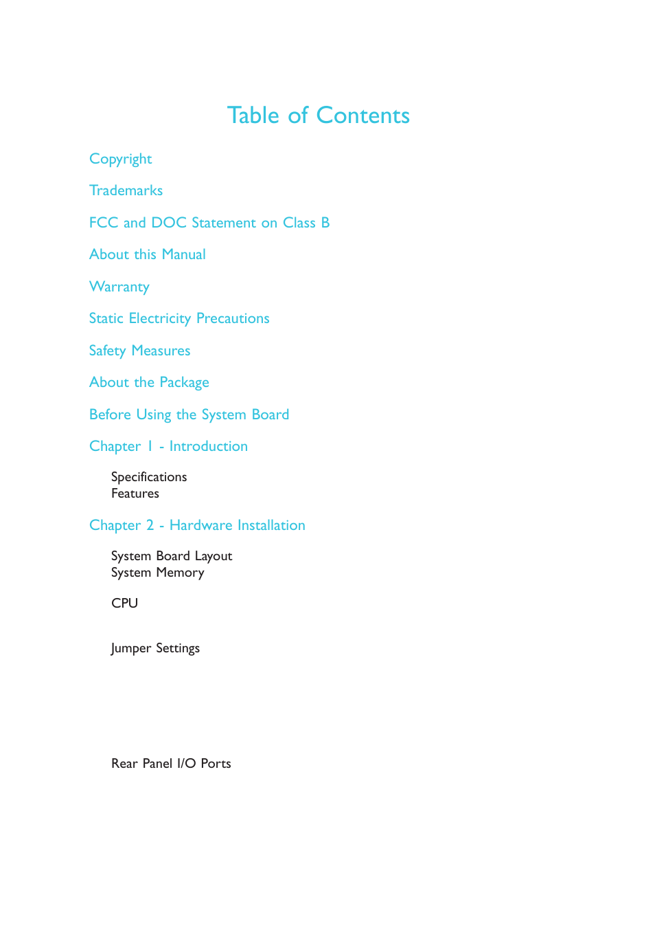 DFI CP100-NRM User Manual | Page 4 / 150