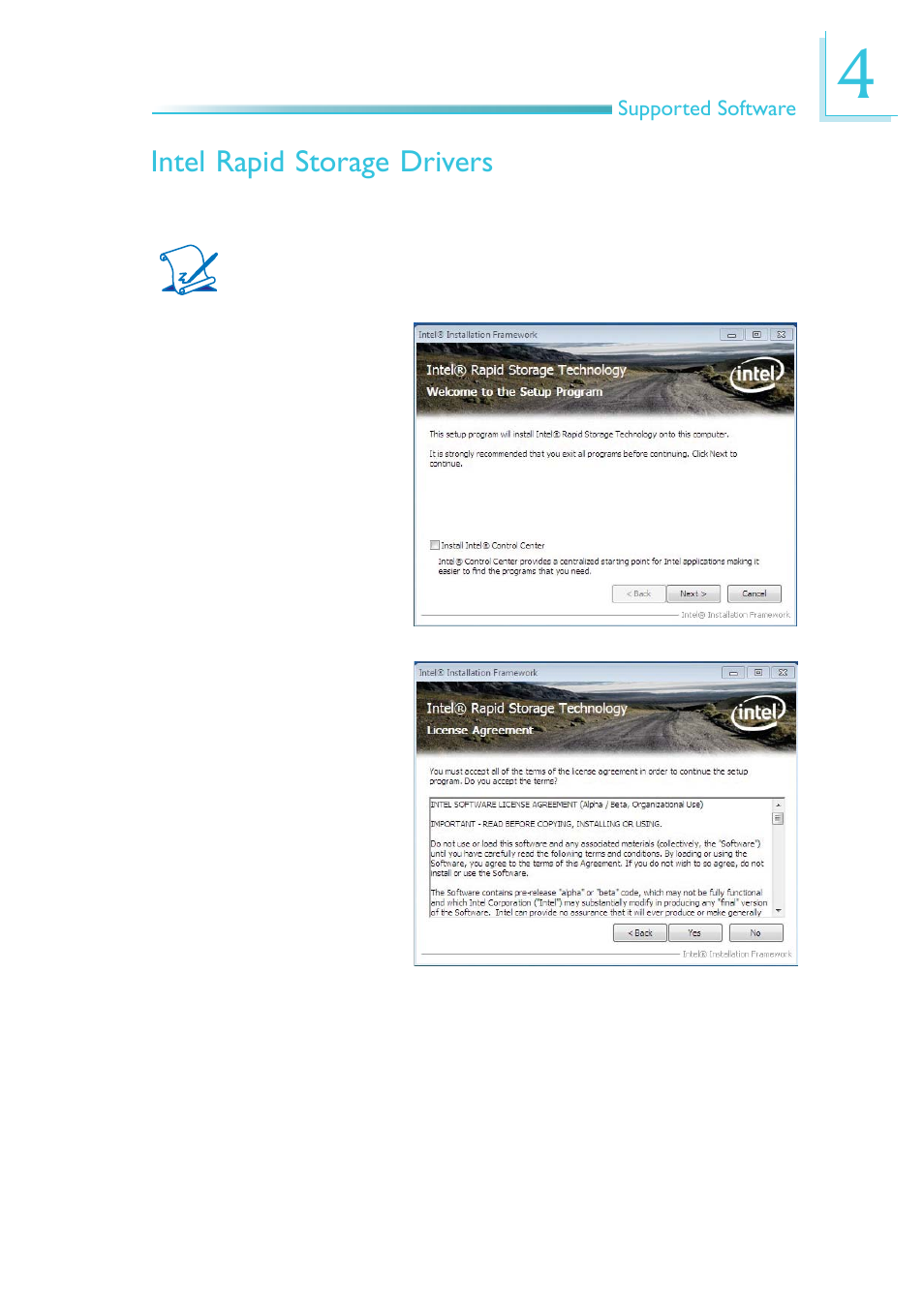 Intel rapid storage drivers | DFI CR100-CRM User Manual | Page 105 / 177