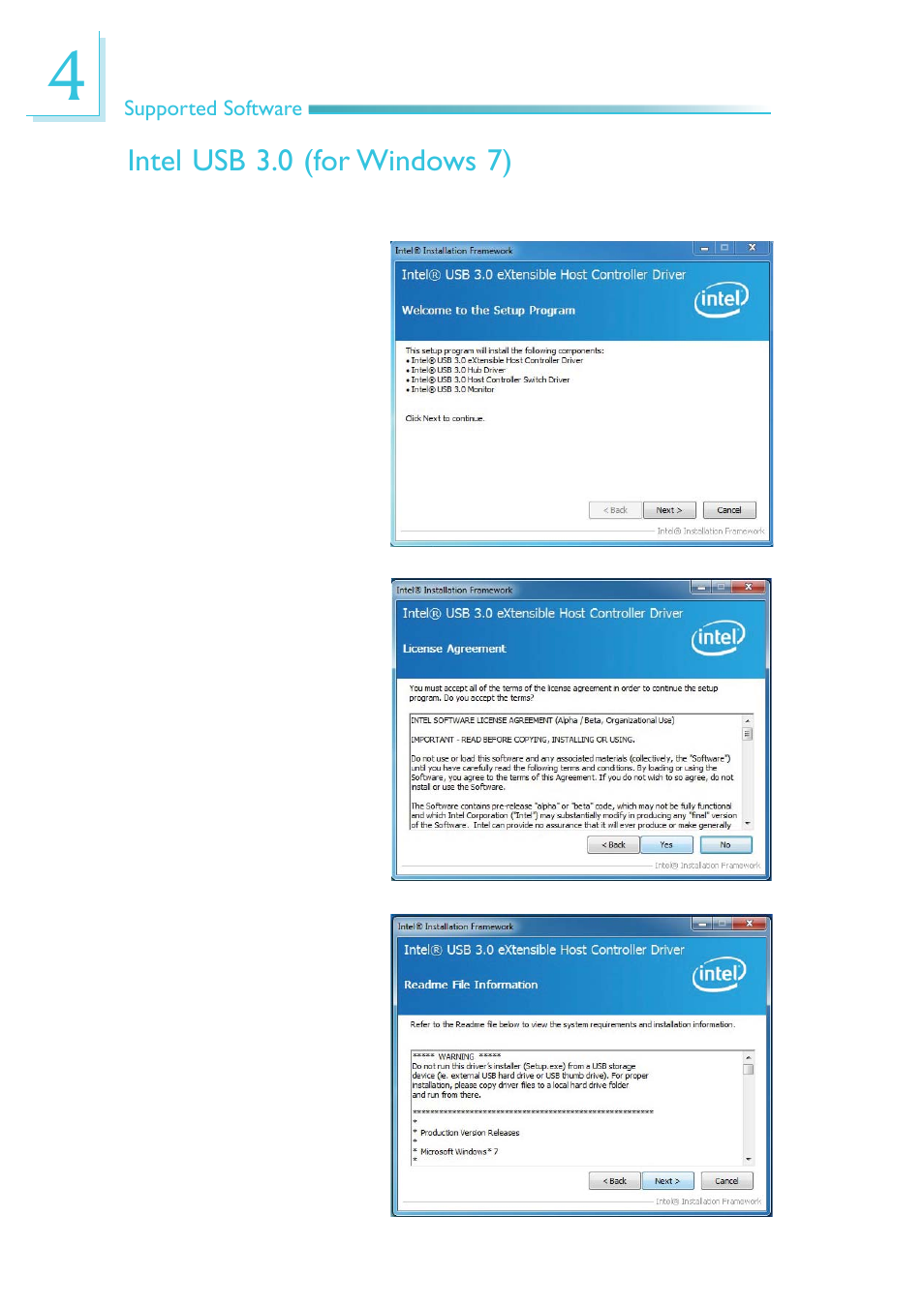 Intel usb 3.0 (for windows 7) | DFI CR100-CRM User Manual | Page 112 / 177