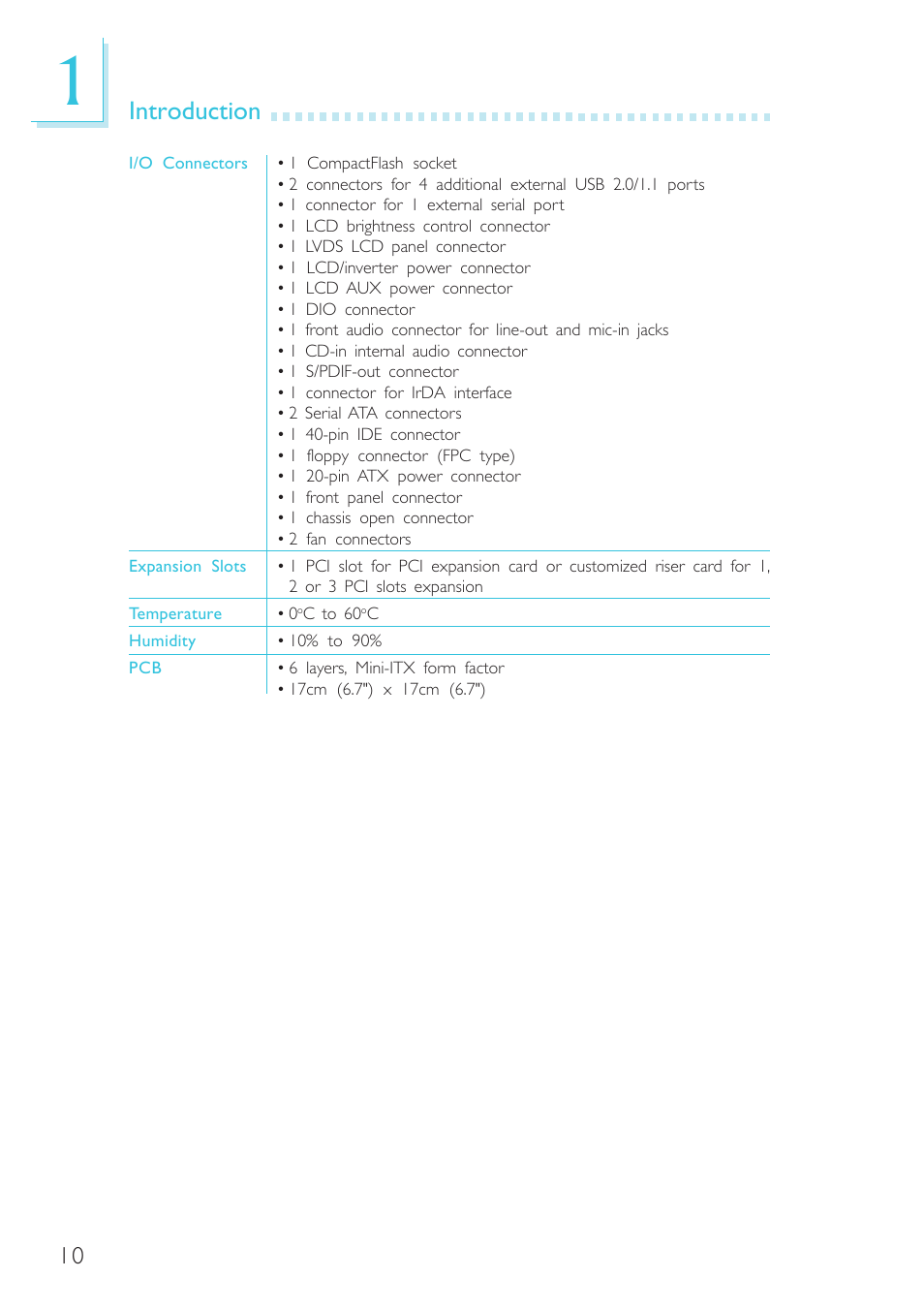 Introduction | DFI G5C100-NR User Manual | Page 10 / 160