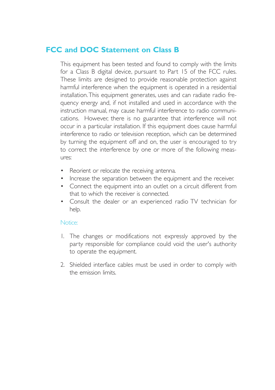 Fcc and doc statement on class b | DFI G5C100-NR User Manual | Page 3 / 160