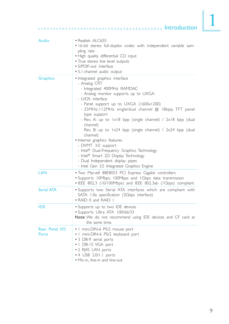 Introduction | DFI G5C100-NR User Manual | Page 9 / 160