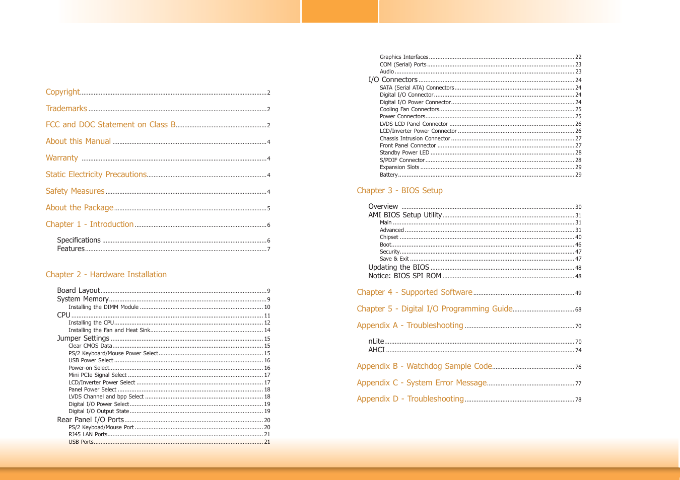 DFI HD100-H81 User Manual | Page 3 / 79