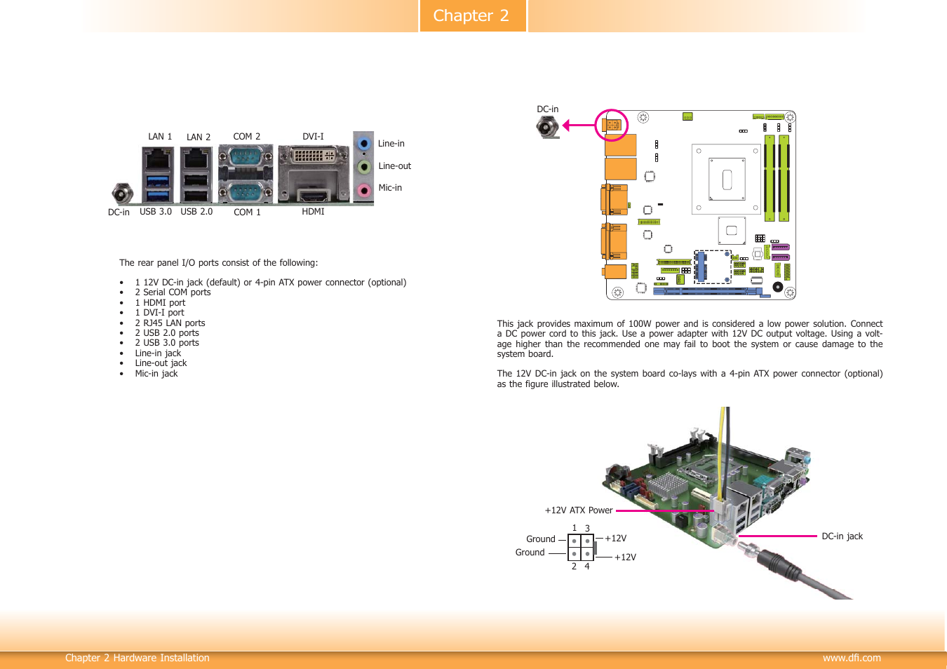 Rear panel i/o ports, Chapter 2 rear panel i/o ports | DFI HM101-HM86 User Manual | Page 17 / 99
