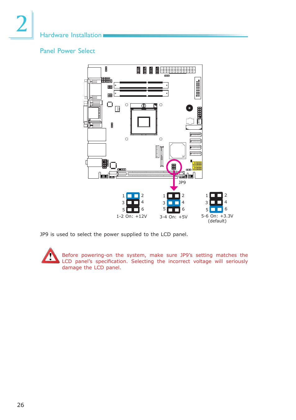 Hardware installation panel power select | DFI HR100-CRM User Manual | Page 26 / 170