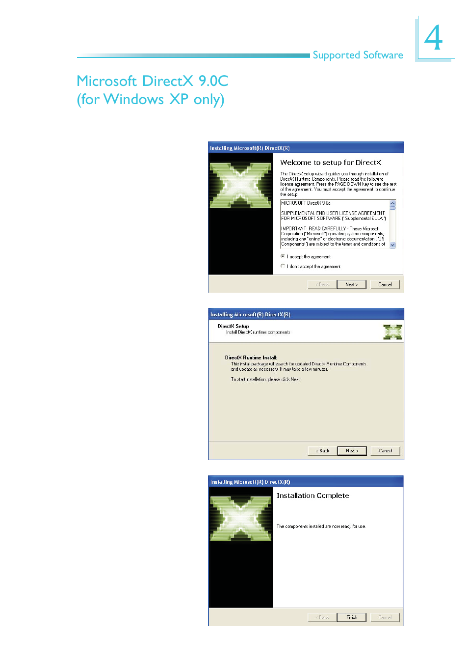 Microsoft directx 9.0c (for windows xp only) | DFI HR100-CRM User Manual | Page 91 / 170