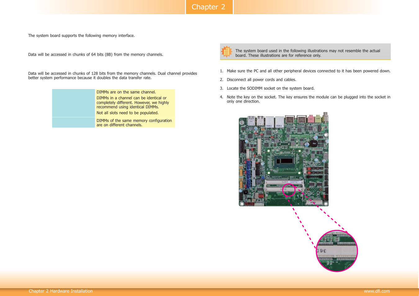 Installing the dimm module, Chapter 2 | DFI HU101 User Manual | Page 10 / 95