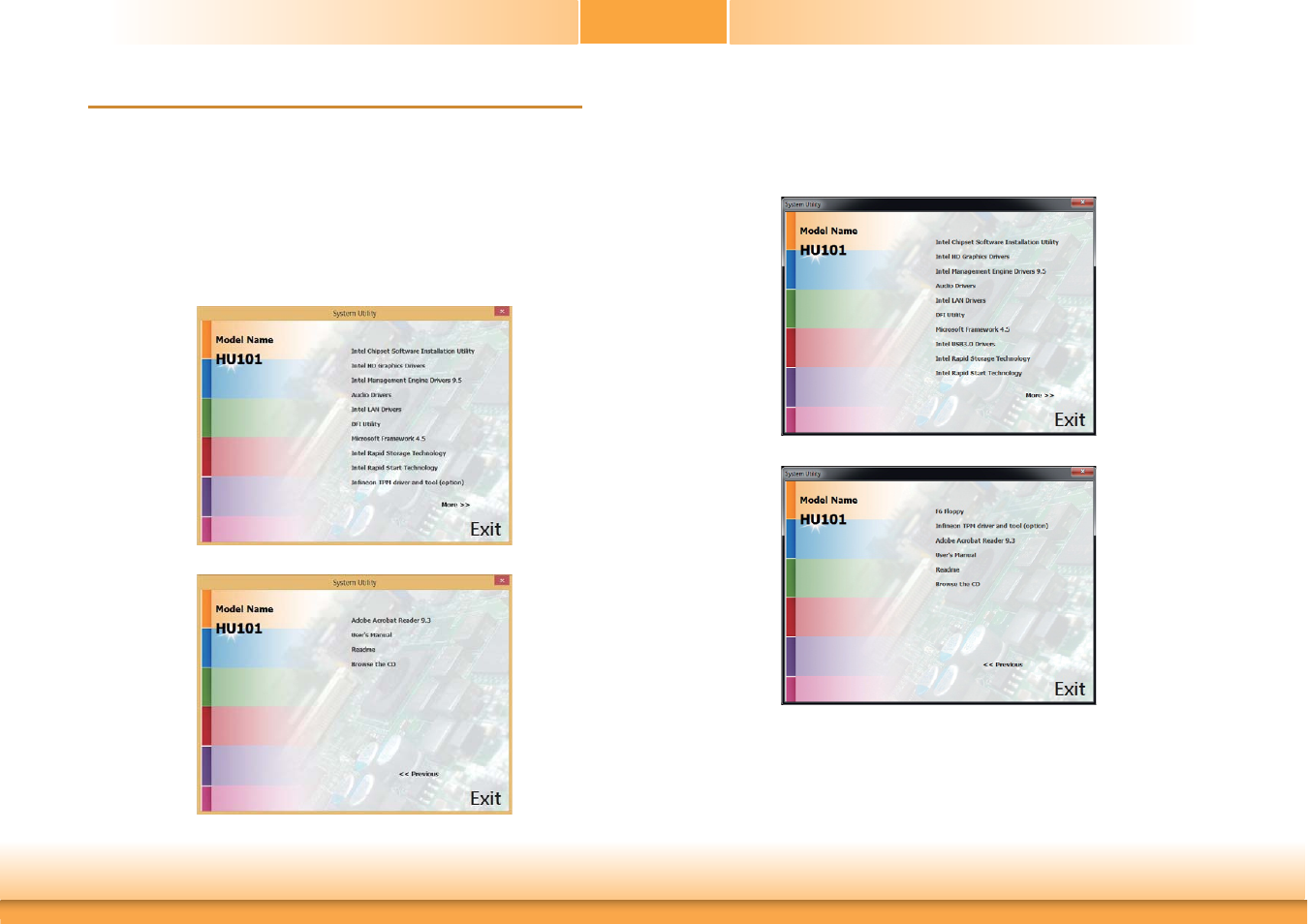 Chapter 4 - supported software, Chapter 4 chapter 4 - supported software | DFI HU101 User Manual | Page 54 / 95