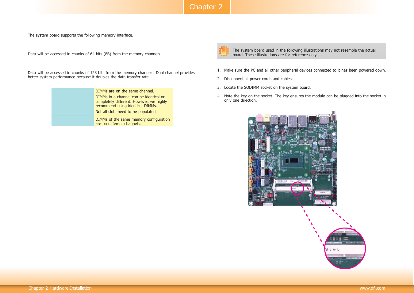 Installing the dimm module, Chapter 2 | DFI HU171 User Manual | Page 10 / 90
