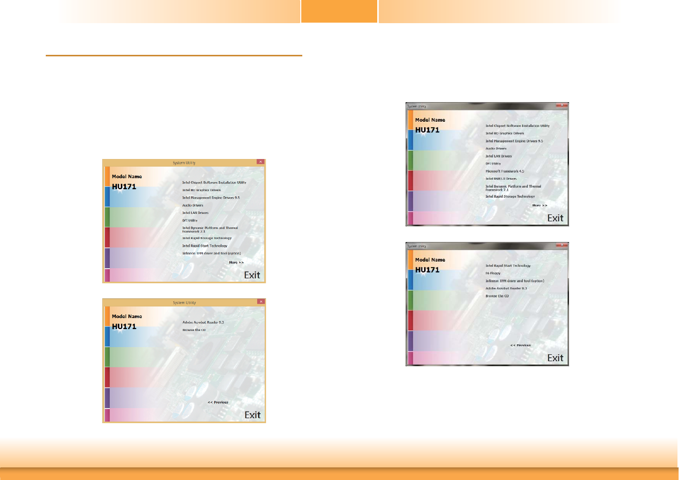 Chapter 4 - supported software, Chapter 4 chapter 4 - supported software | DFI HU171 User Manual | Page 55 / 90