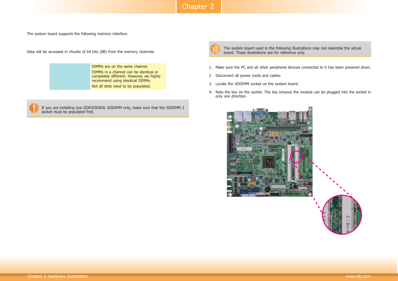 Installing the dimm module, Chapter 2 | DFI KB160 User Manual | Page 10 / 68