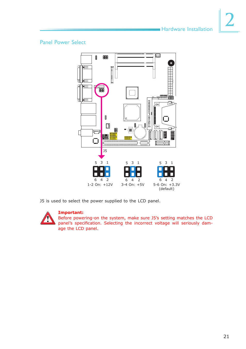 Hardware installation panel power select | DFI LR100-N16D User Manual | Page 21 / 126