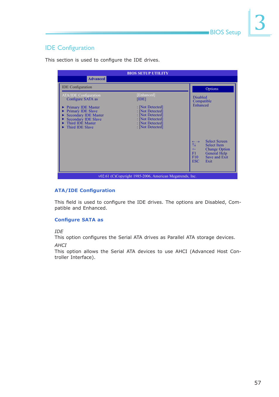 Bios setup ide configuration | DFI LR100-N16D User Manual | Page 57 / 126