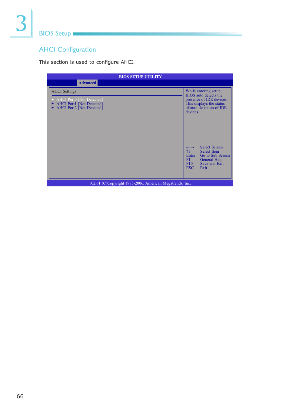 Bios setup ahci configuration | DFI LR100-N16D User Manual | Page 66 / 126