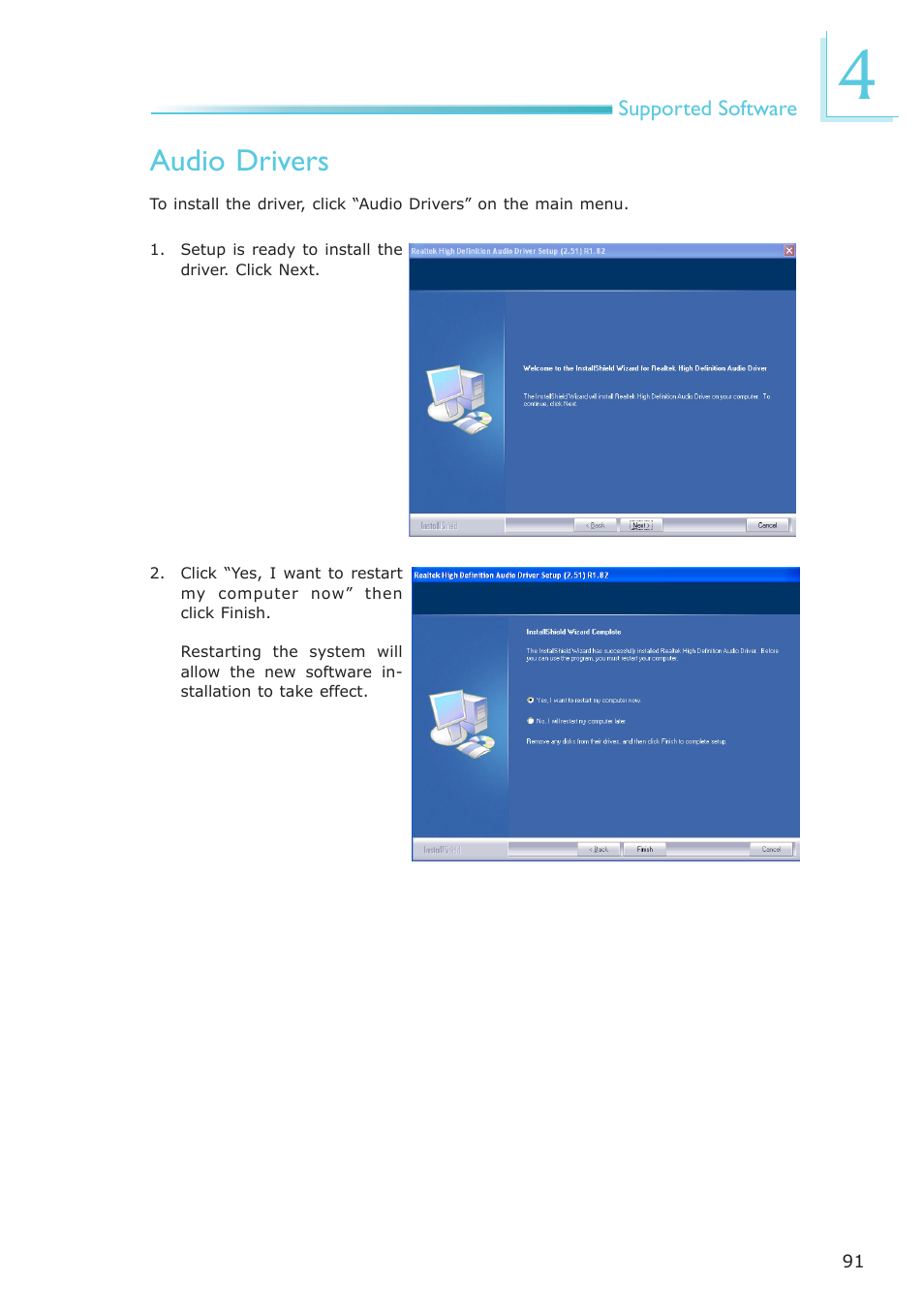 Audio drivers | DFI LR100-N16D User Manual | Page 91 / 126