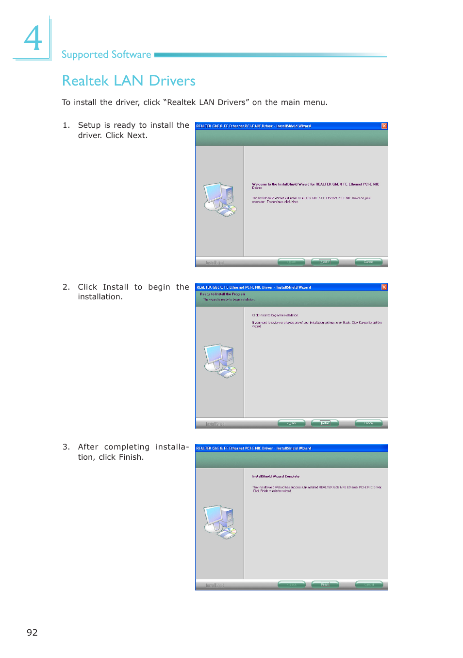 Realtek lan drivers | DFI LR100-N16D User Manual | Page 92 / 126