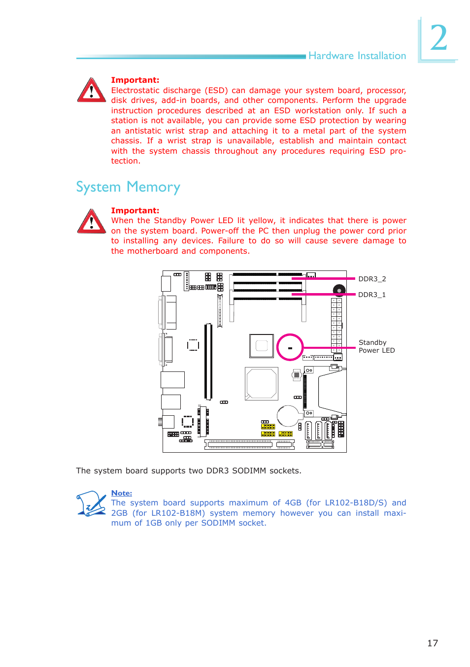 System memory | DFI LR102-B18D/B18S User Manual | Page 17 / 138