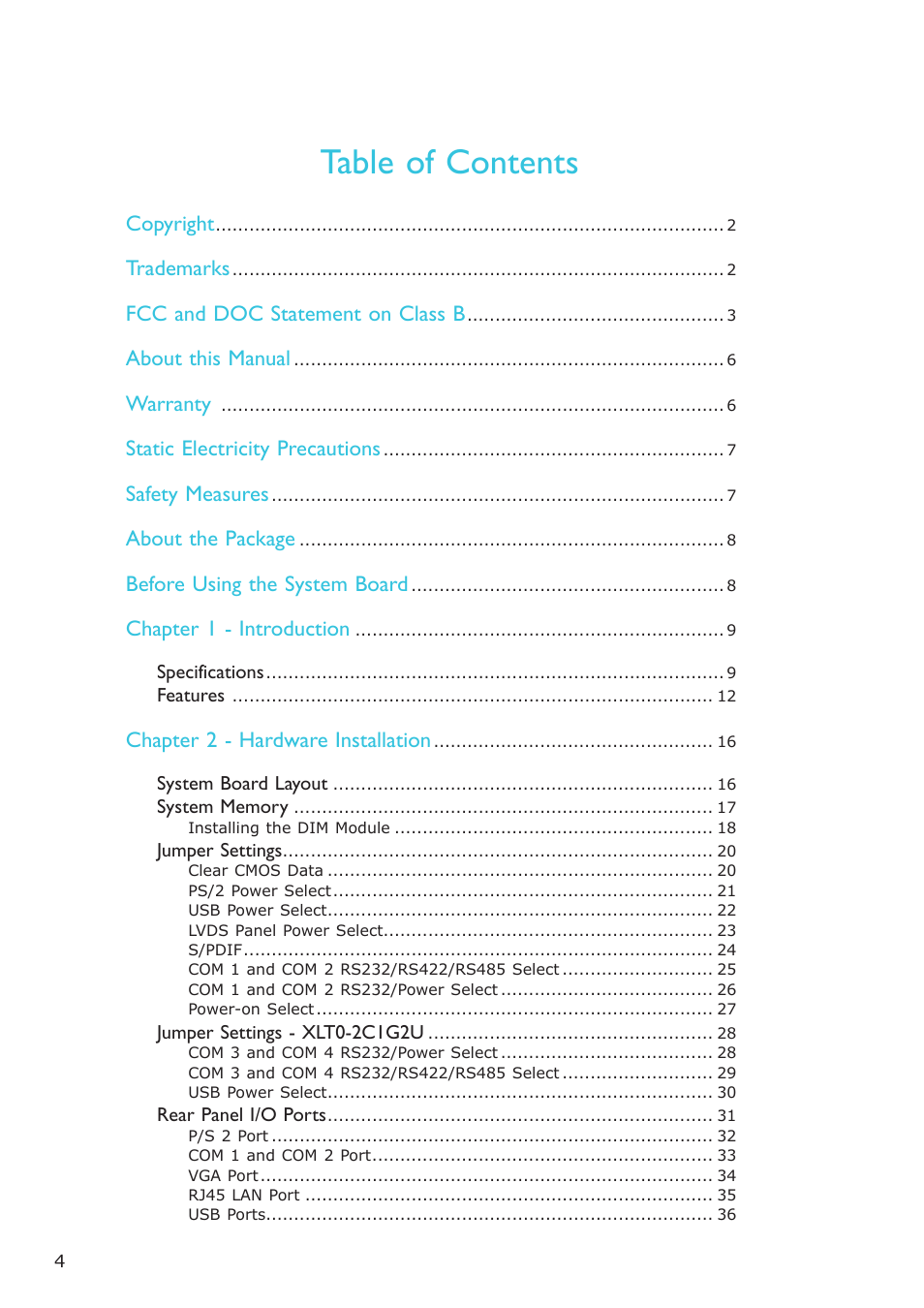 DFI LR102-B18D/B18S User Manual | Page 4 / 138