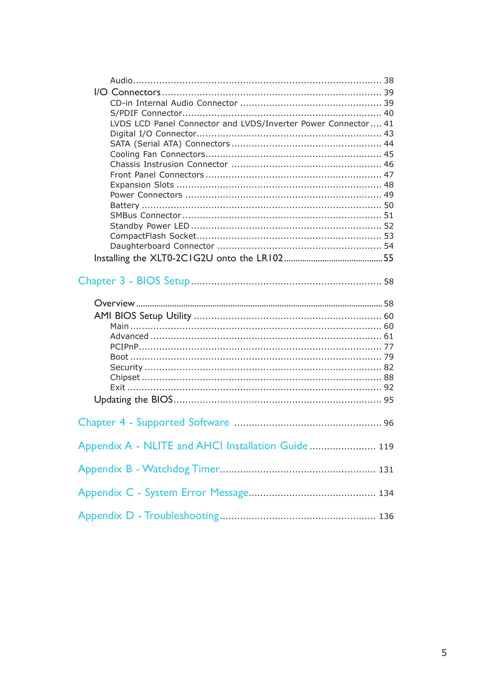DFI LR102-B18D/B18S User Manual | Page 5 / 138