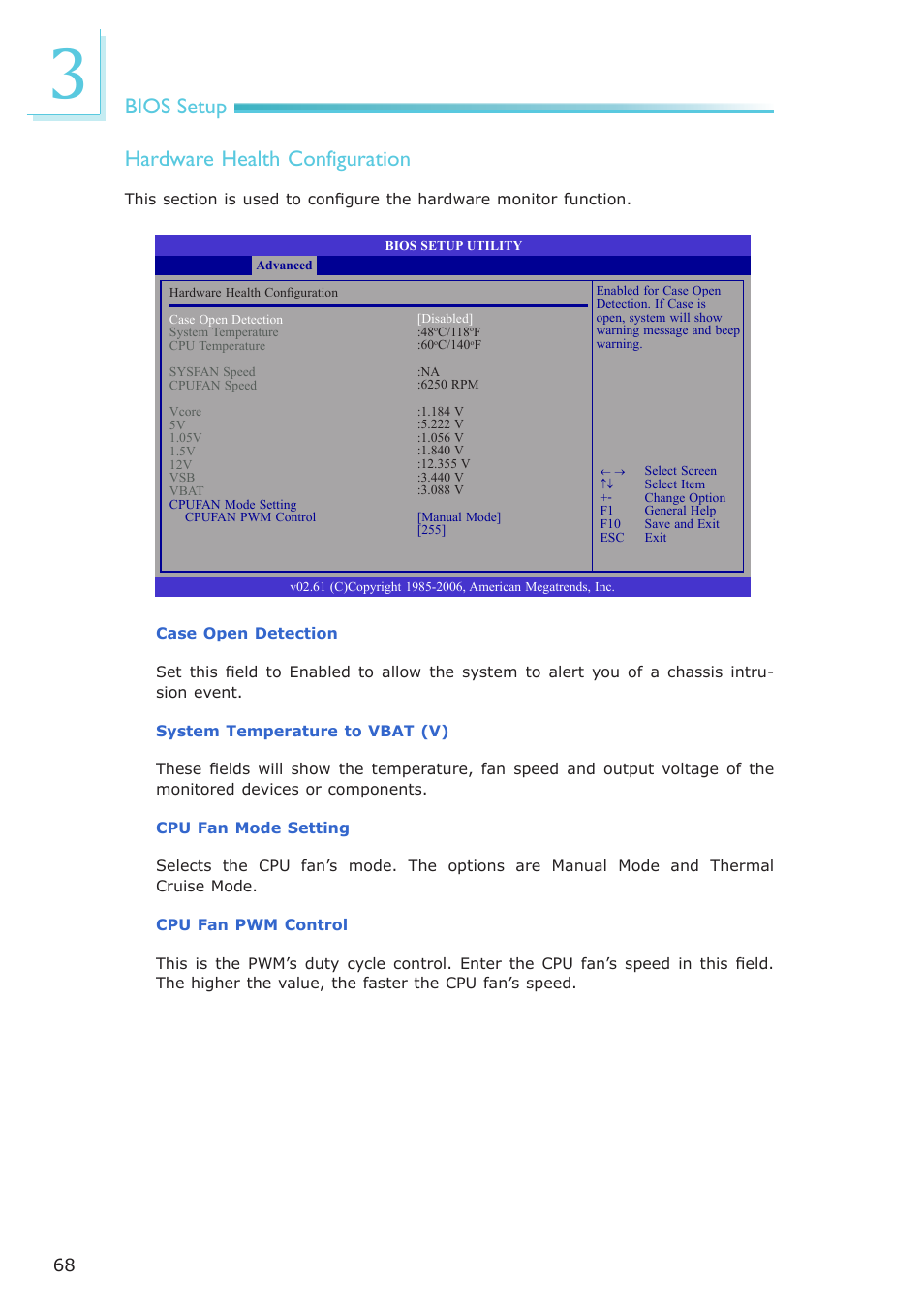 Bios setup hardware health configuration | DFI LR102-B18D/B18S User Manual | Page 68 / 138