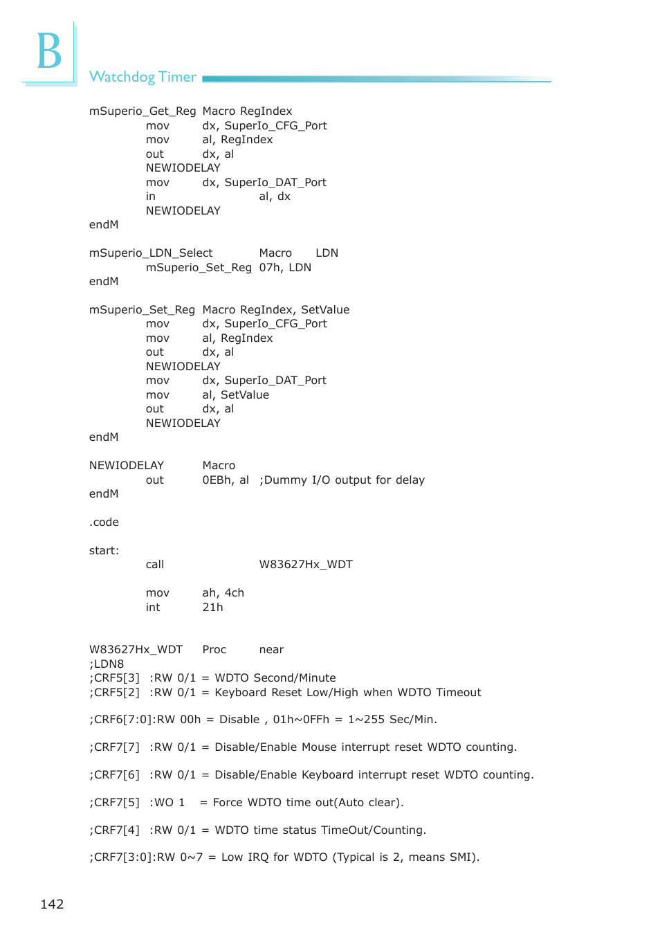 Watchdog timer | DFI NP100-N16C User Manual | Page 142 / 149
