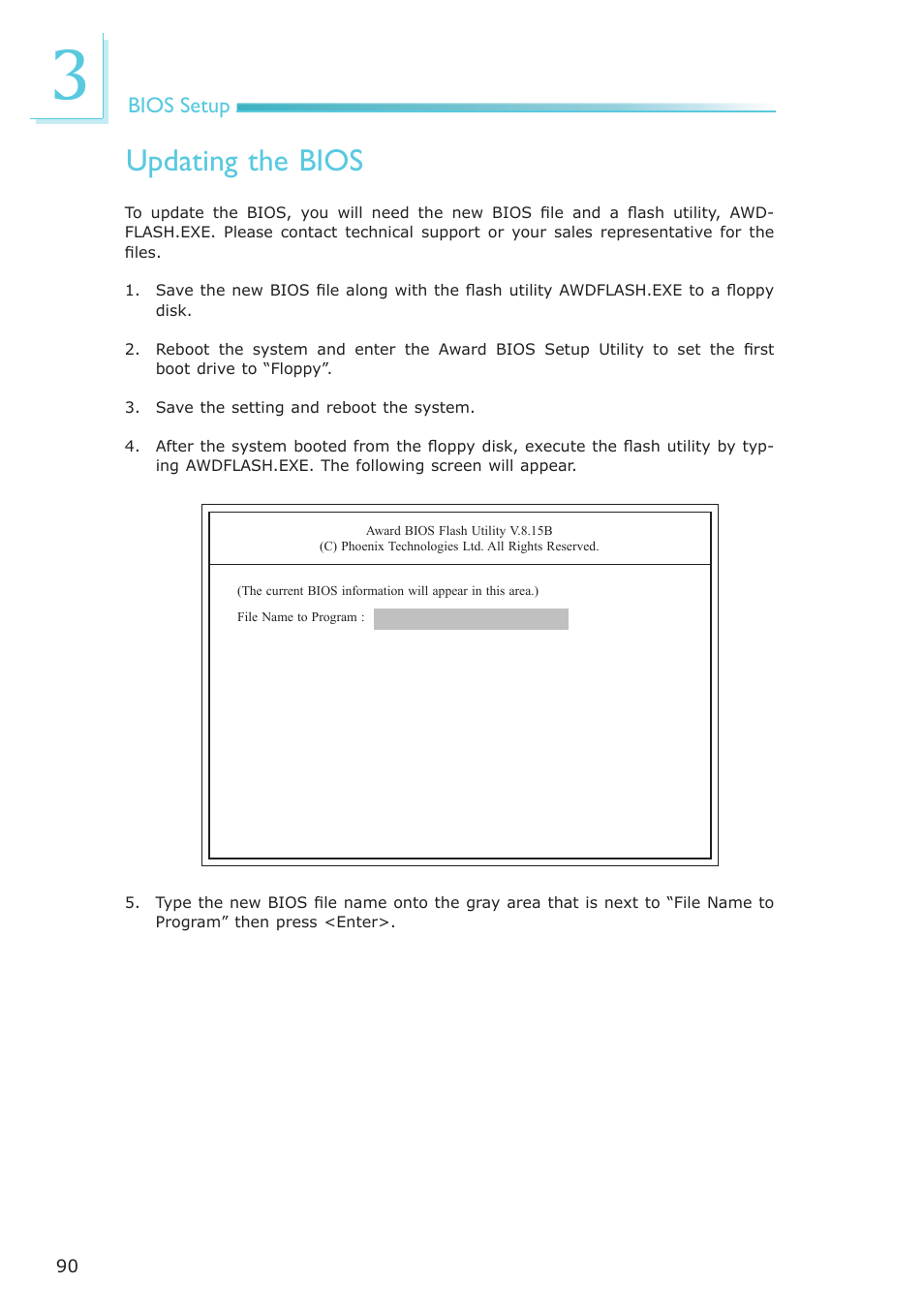 Updating the bios | DFI NP100-N16C User Manual | Page 90 / 149