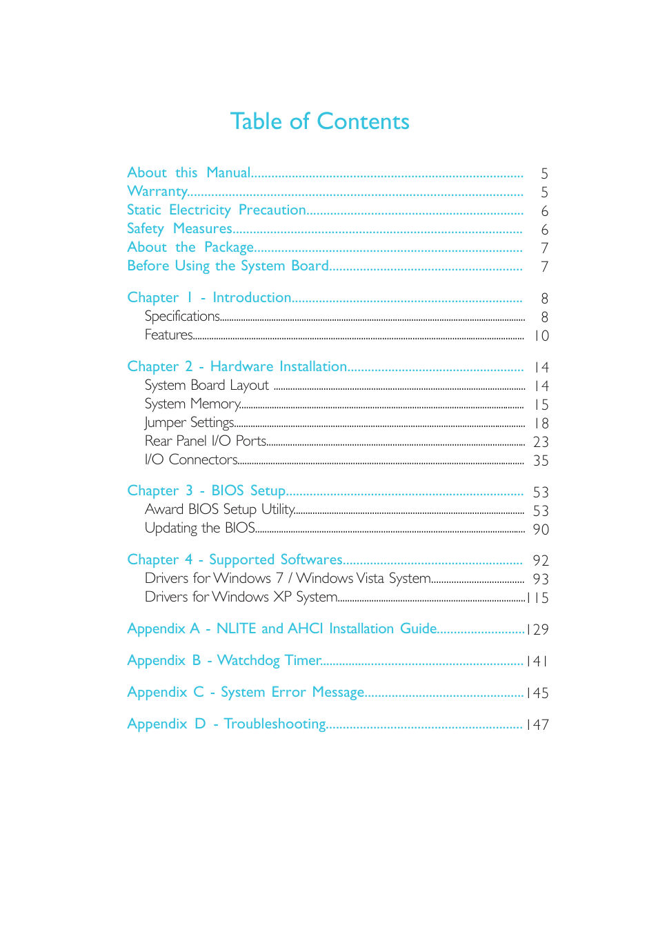 DFI NP101-D16C User Manual | Page 4 / 150