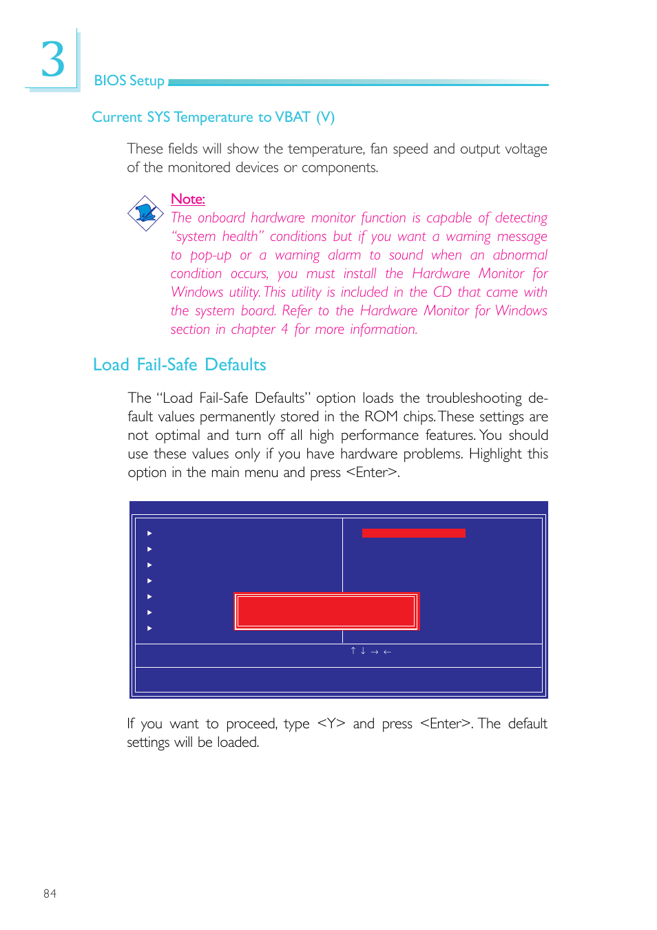 Load fail-safe defaults, Bios setup | DFI NP101-D16C User Manual | Page 84 / 150