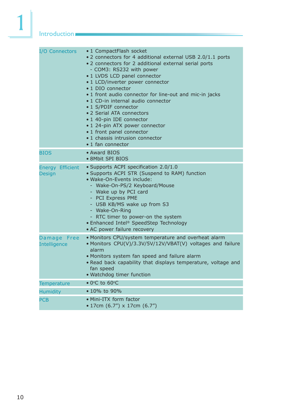 Introduction | DFI NP102-N16C User Manual | Page 10 / 144
