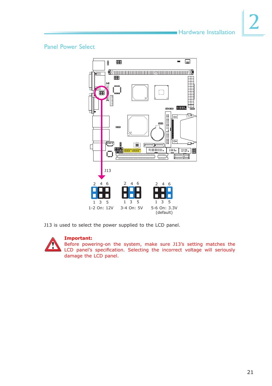 Hardware installation panel power select | DFI NP102-N16C User Manual | Page 21 / 144