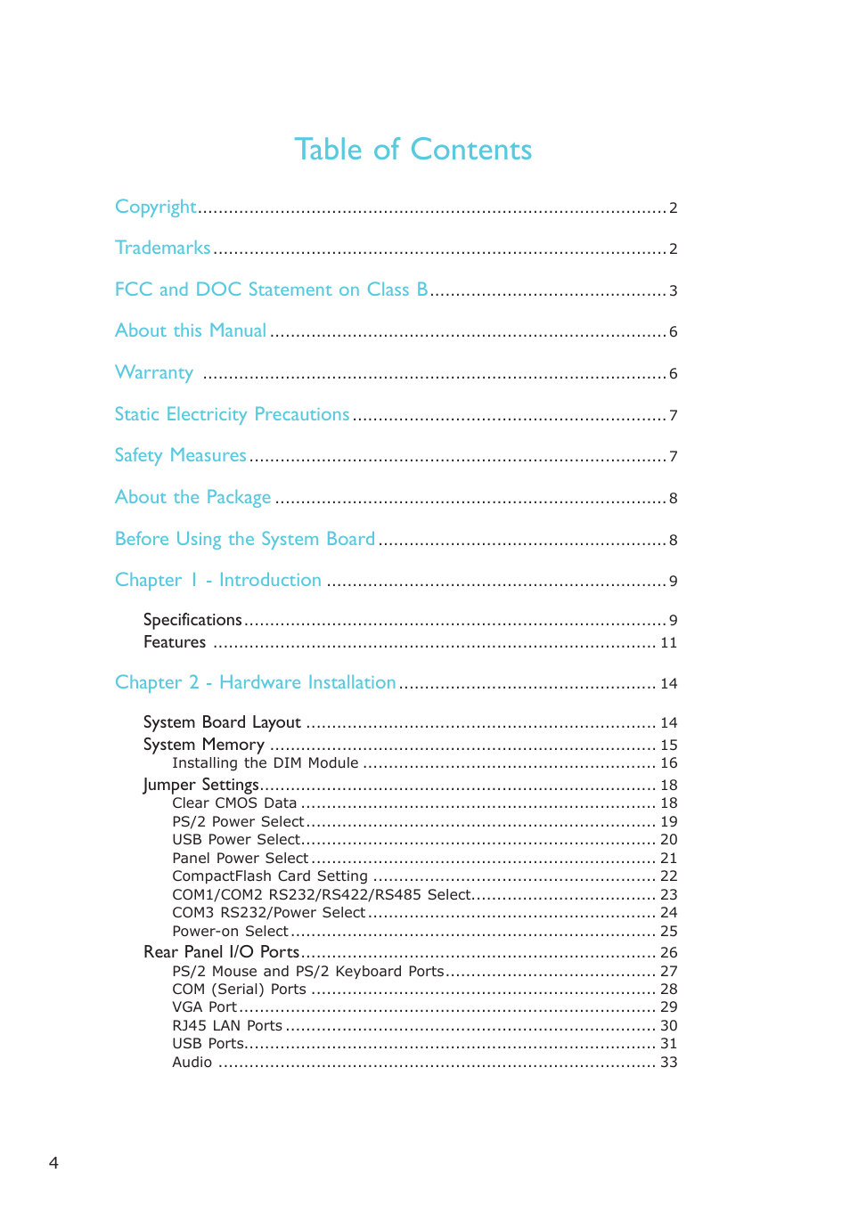 DFI NP102-N16C User Manual | Page 4 / 144
