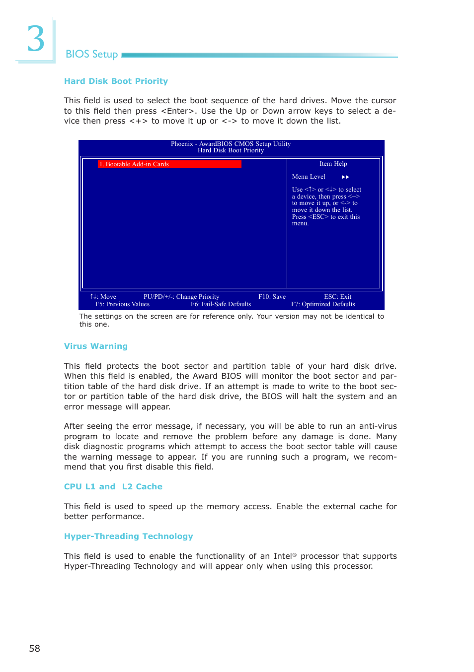 Bios setup | DFI NP102-N16C User Manual | Page 58 / 144