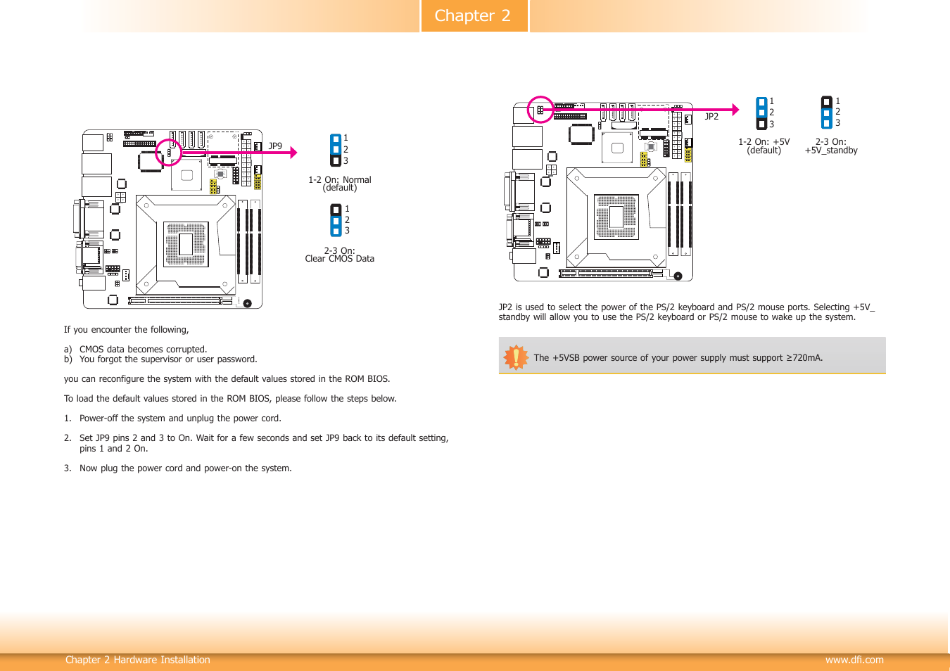 Jumper settings, Chapter 2 jumper settings | DFI SB102-D User Manual | Page 15 / 60