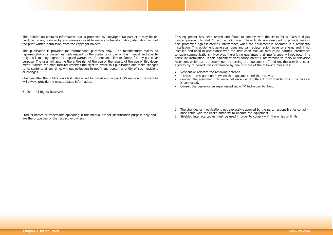 Copyright, Trademarks, Fcc and doc statement on class b | Notice | DFI SB102-D User Manual | Page 2 / 60