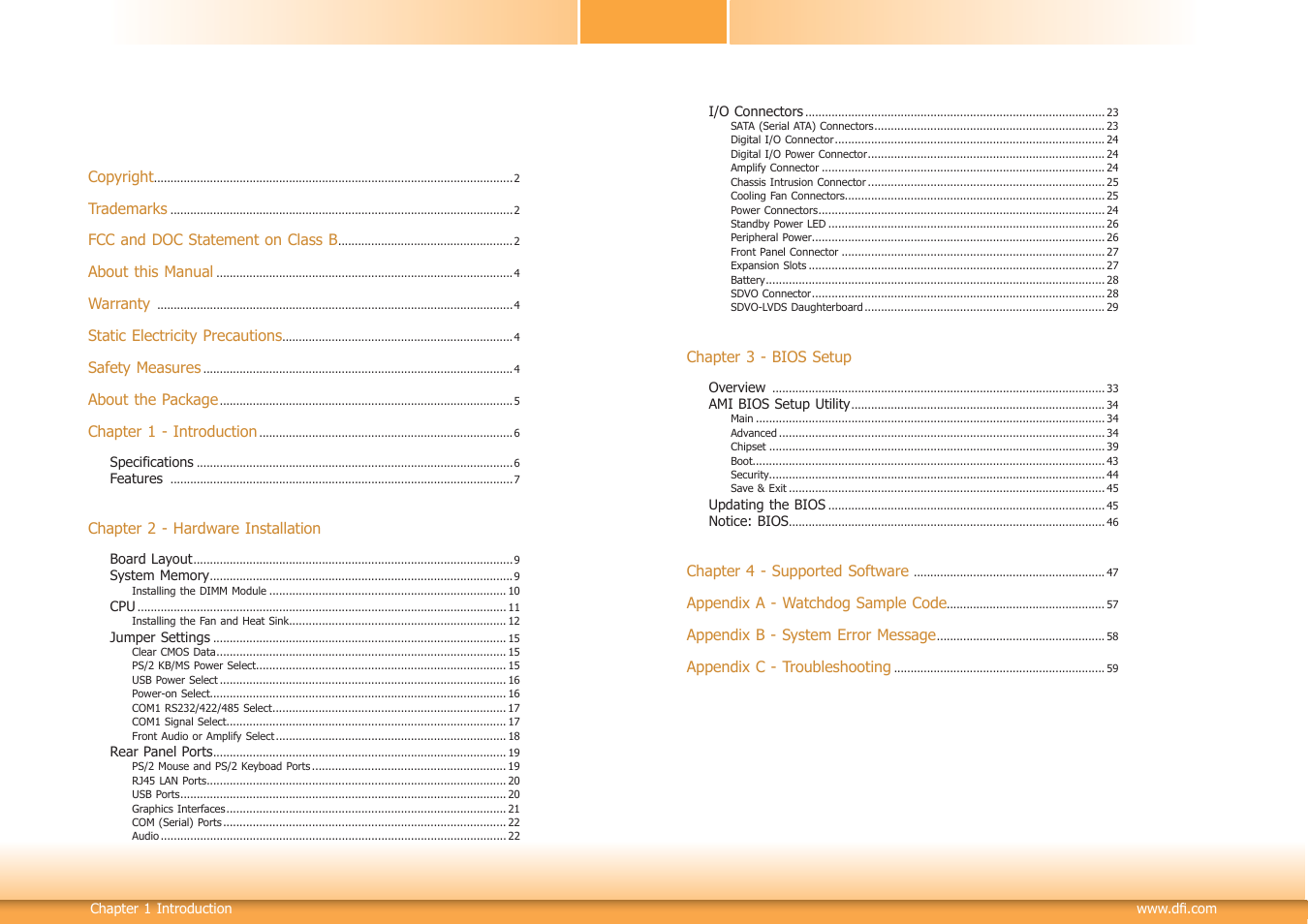 DFI SB102-D User Manual | Page 3 / 60
