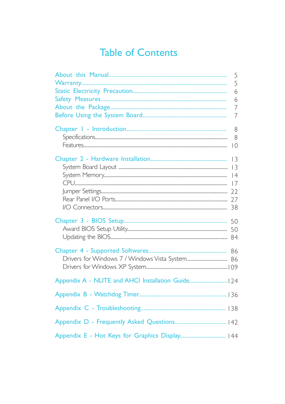 DFI SR100-L20C User Manual | Page 4 / 144