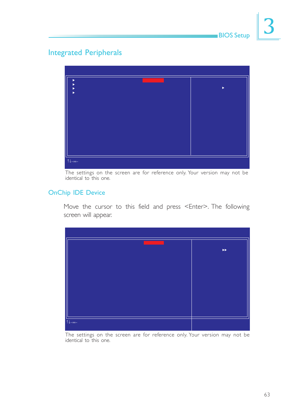 Integrated peripherals, Bios setup | DFI SR100-L20C User Manual | Page 63 / 144