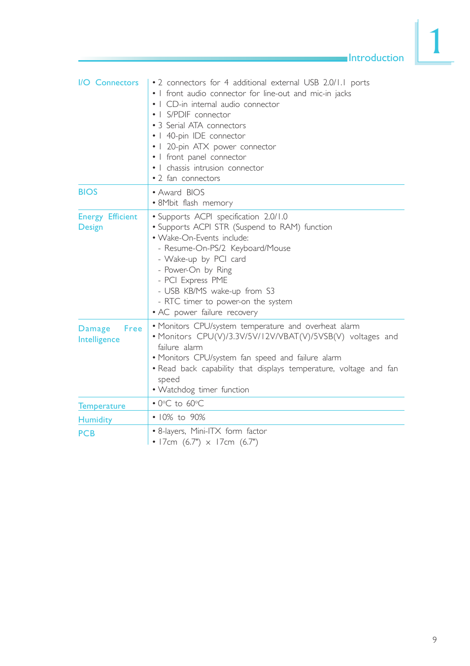 DFI SR100-L20C User Manual | Page 9 / 144