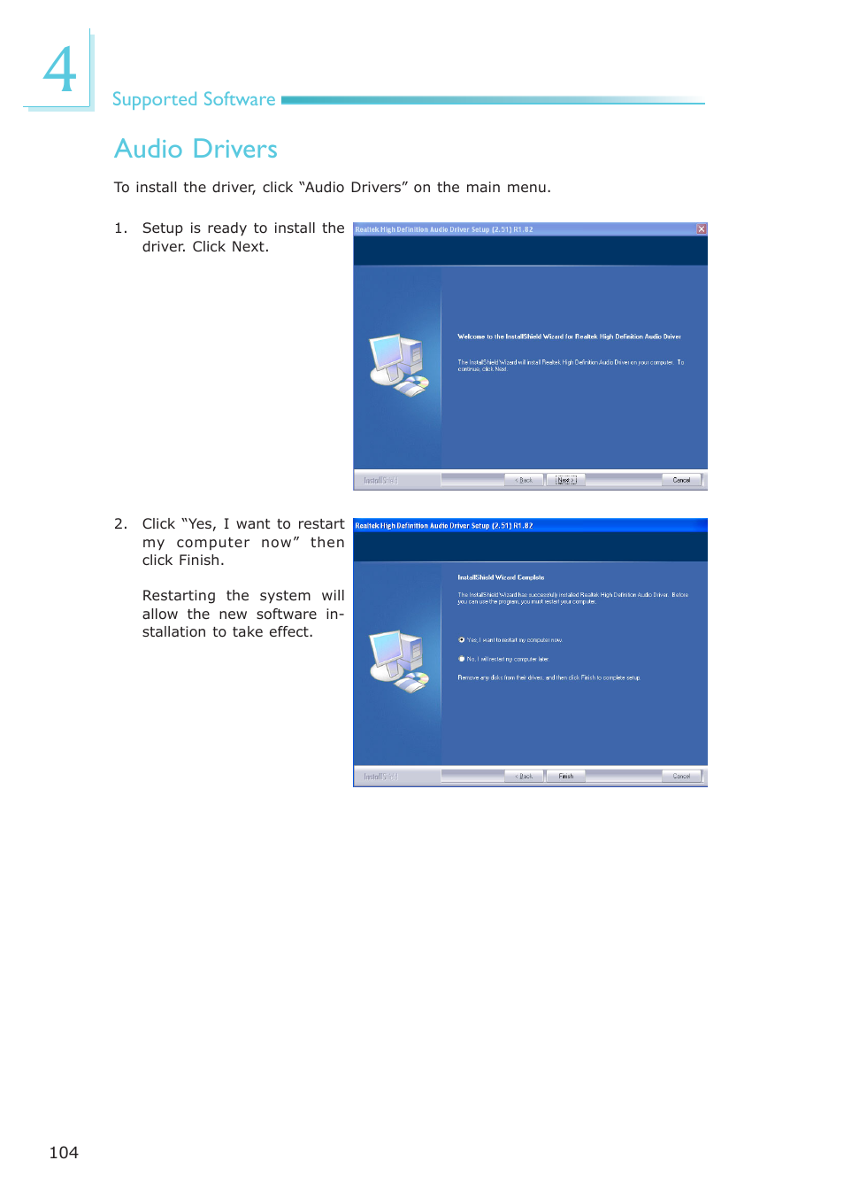 Audio drivers | DFI CA331-NR User Manual | Page 104 / 131