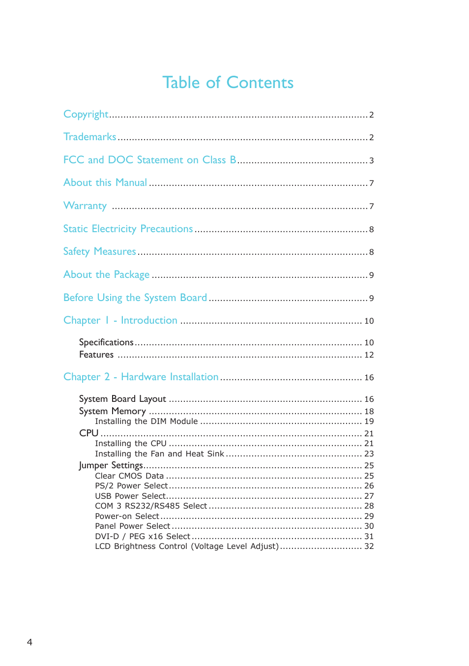 DFI CA331-NR User Manual | Page 4 / 131