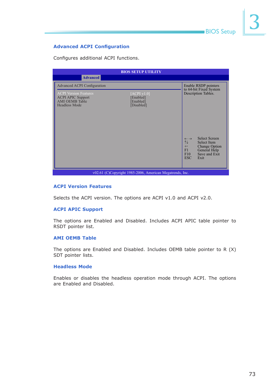 Bios setup | DFI CA331-NR User Manual | Page 73 / 131