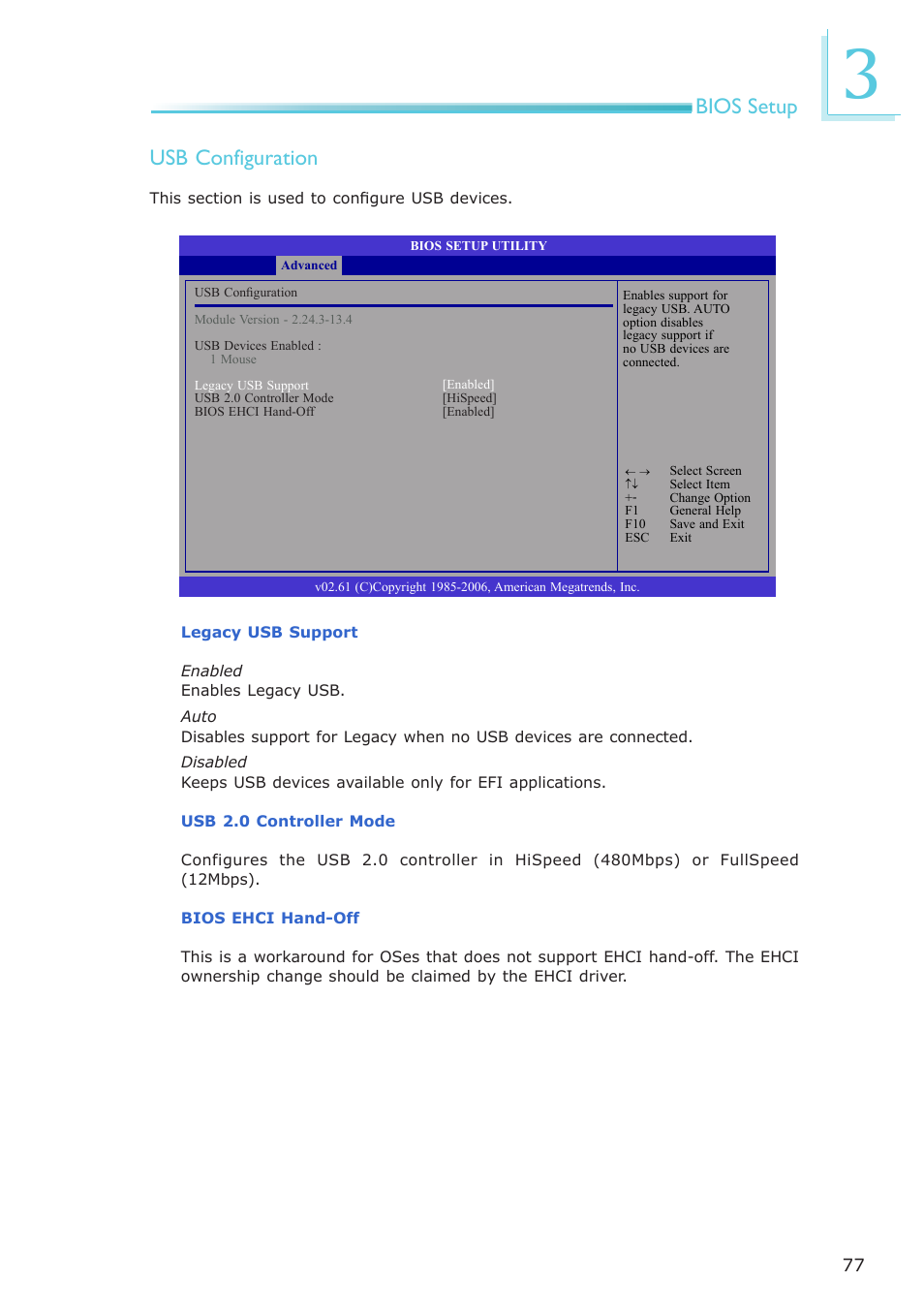 Bios setup usb configuration | DFI CA331-NR User Manual | Page 77 / 131