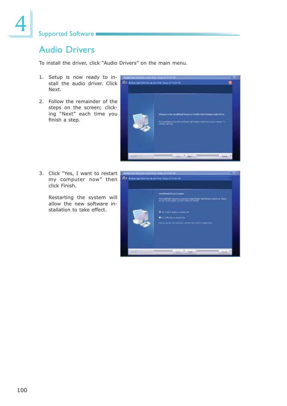 Audio drivers | DFI CP337-NRM User Manual | Page 100 / 174