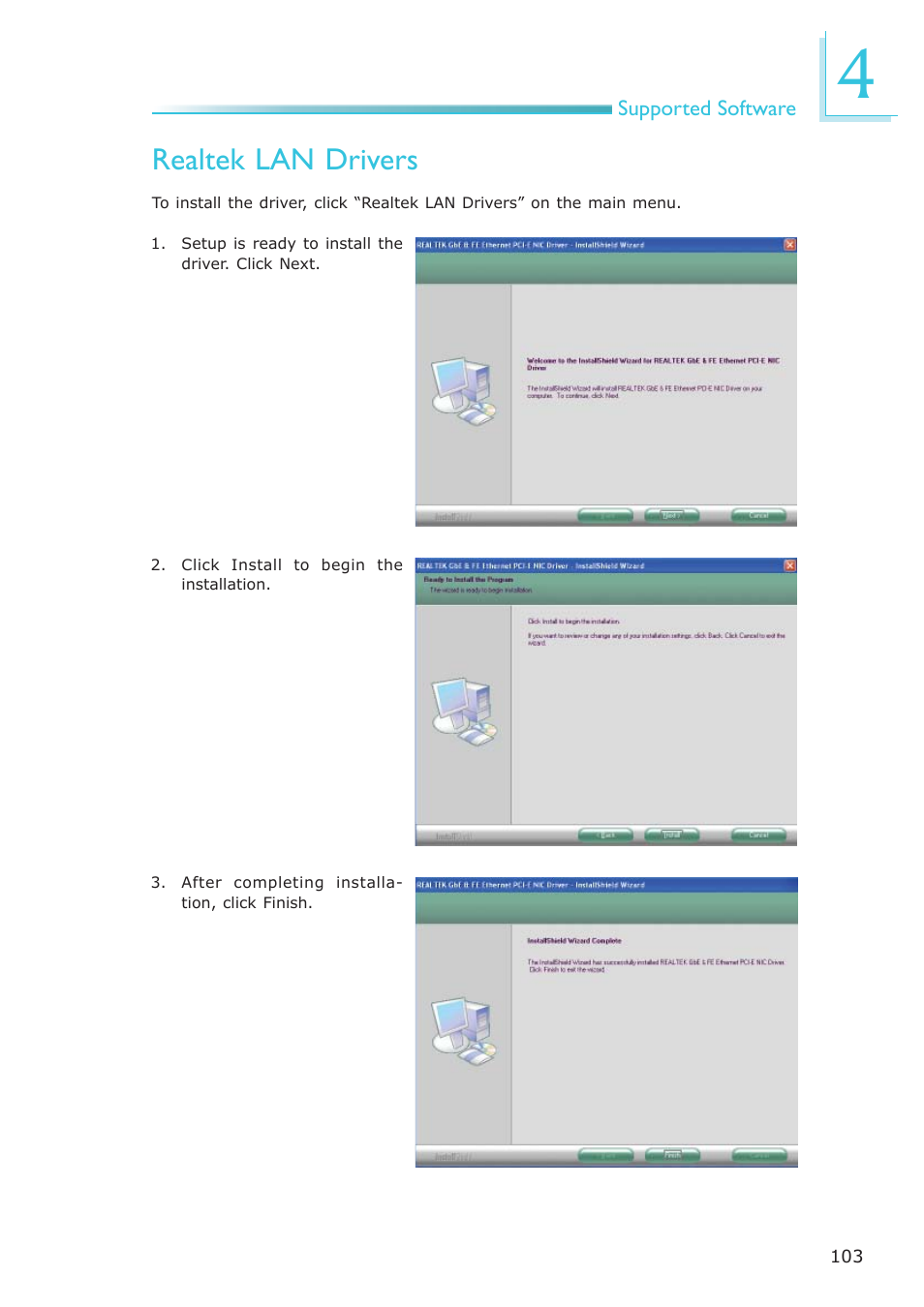Realtek lan drivers | DFI CP337-NRM User Manual | Page 103 / 174